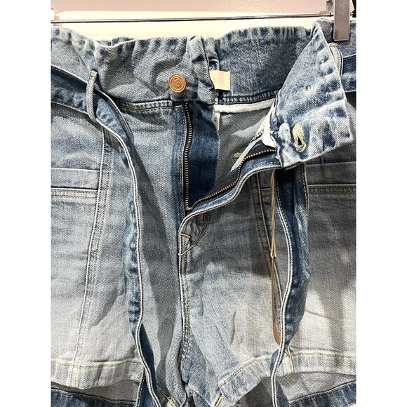 Porter Blue Jeans Penny Paperbag Shorts-Eden Belted High Rise Denim Women Sz 33 - Picture 9 of 13
